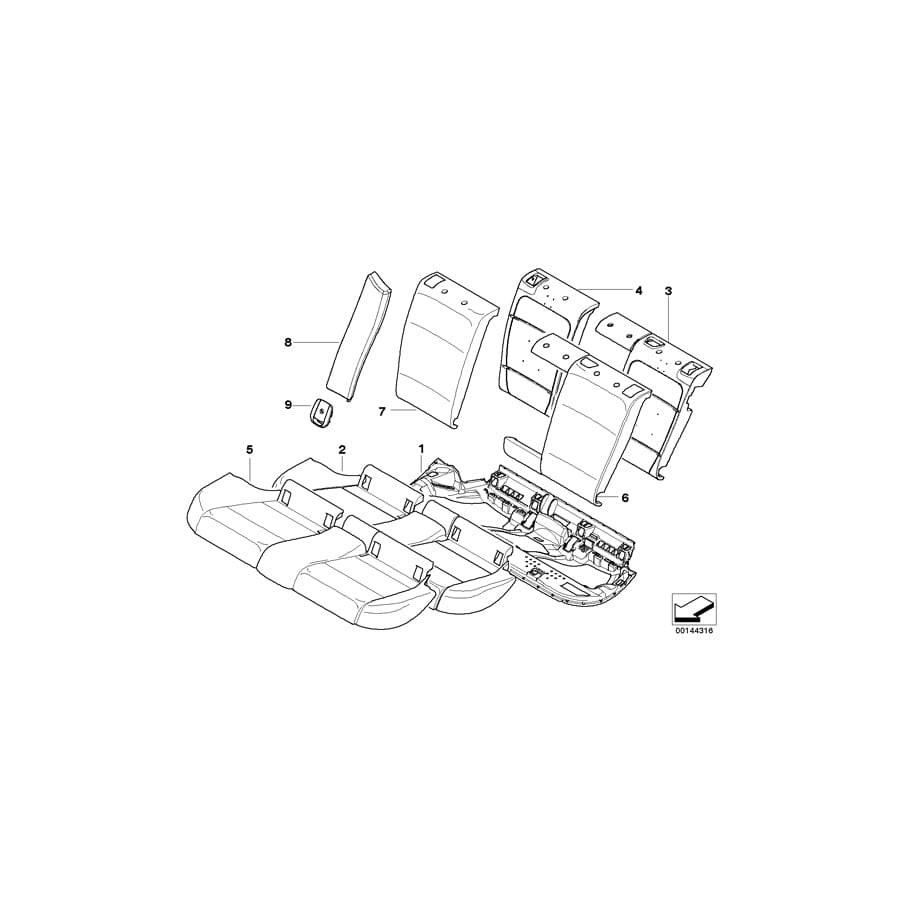 Genuine BMW 52207161287 E91 Cover Backrest Leather Left SCHWARZ (Inc. 330xd, 328i & 325d) | Duco Car Parts UK Car Parts