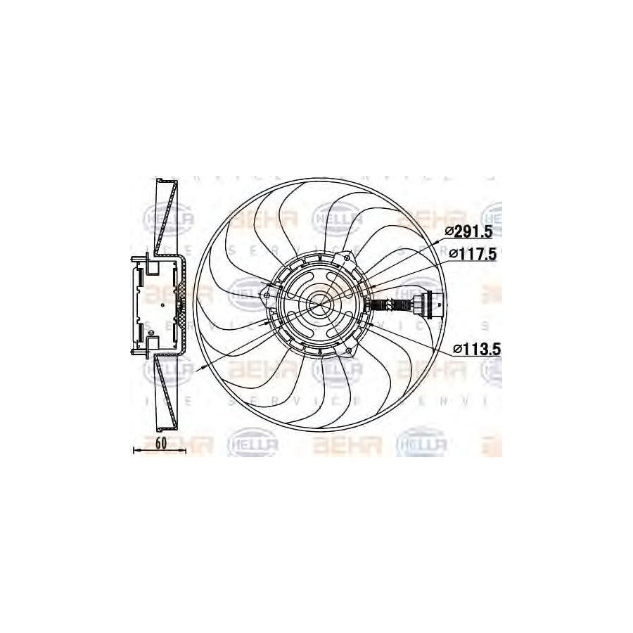 Hella 8EW 351 039-781 Fan, Radiator