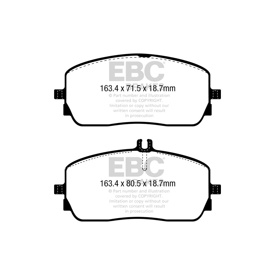 EBC DP52390NDX Mercedes-Benz W/V177 W247 W/C167 Bluestuff NDX Front Brake Pads - CBI/TRW Caliper 2 | Duco Car Parts UK Car Parts