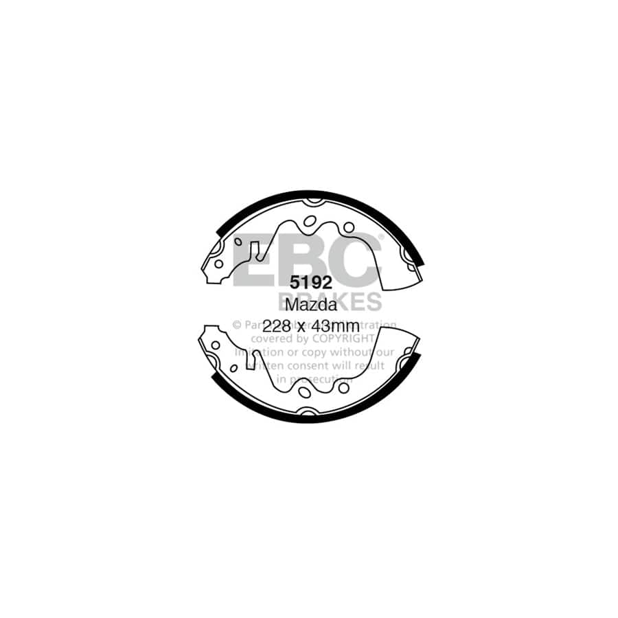 EBC 5192 Mazda Rear Brake Shoes 1 | Duco Car Parts UK Car Parts