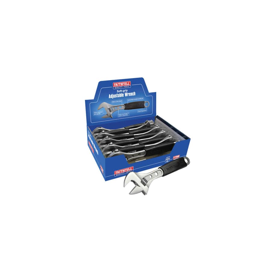 Faithfull FAIAS250CDIS Contract Adjustable Spanner 250mm Display (10) | Duco Car Parts UK