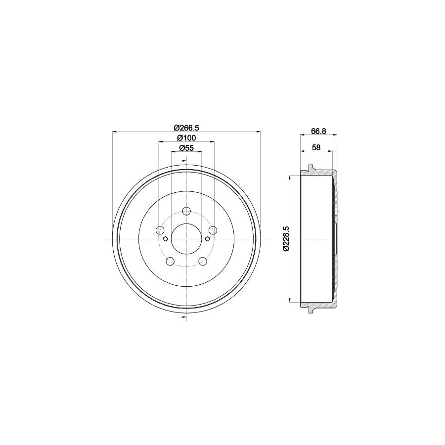 Hella 8DT 355 300-501 Brake Drum For Toyota Avensis