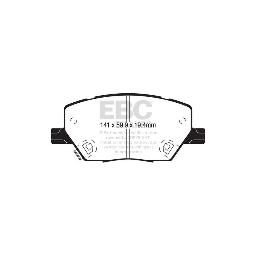 EBC PDKF2365 Fiat Jeep Ultimax Front Brake Pad & Plain Disc Kit (Inc. 500X, Compass, Renegade) 2 | Duco Car Parts UK Car Parts