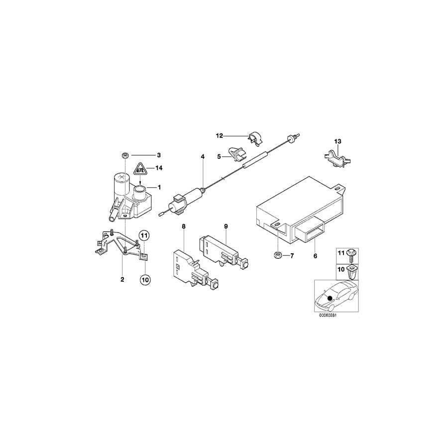 Genuine BMW 65718377820 E39 Actuator Supporting Plate (Inc. 540iP, M5 & 535i) | Duco Car Parts UK Car Parts