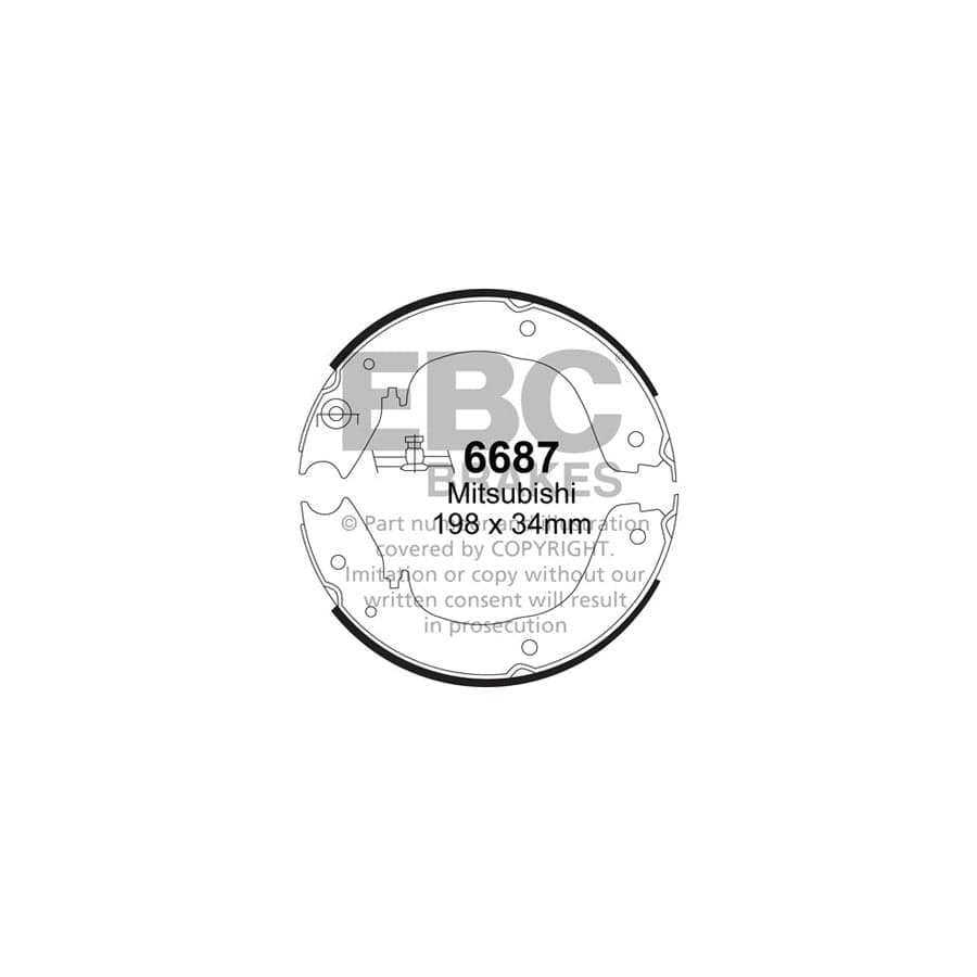 EBC 6687 Mitsubishi Rear Brake Shoes (Inc. Pajero & Shogun) 1 | Duco Car Parts UK Car Parts
