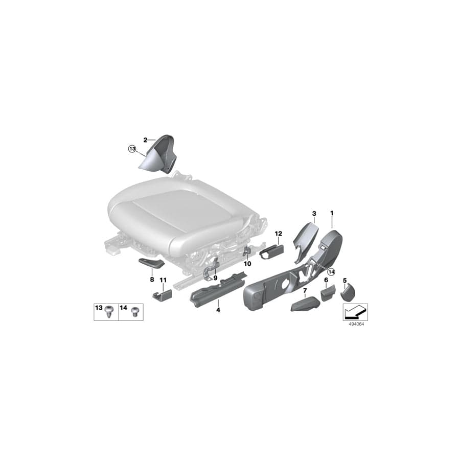 Genuine BMW 52109108108 G16 M G20 Seat Trim Right Inside SCHWARZ (Inc. X4 M, 320i & 840iX) | Duco Car Parts UK Car Parts