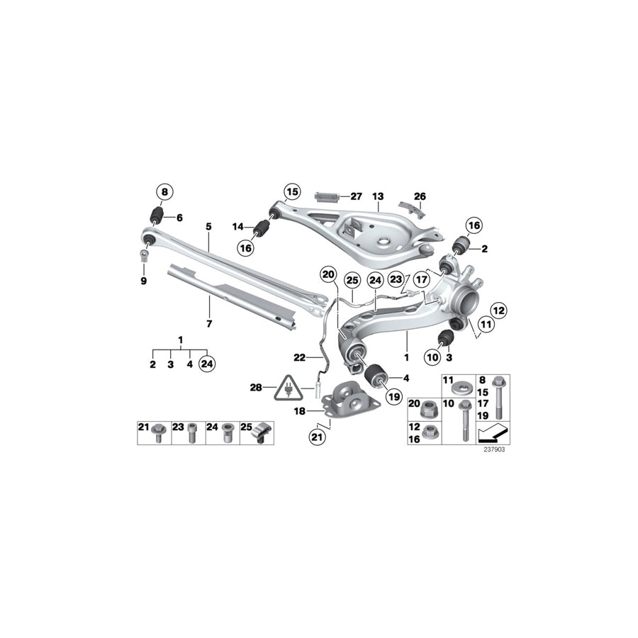 Genuine BMW 33326760390 E89 Collar Screw M12X1,5X80-8.8 (Inc. Z4 30i, Z4 23i & Z4 28i) | Duco Car Parts UK