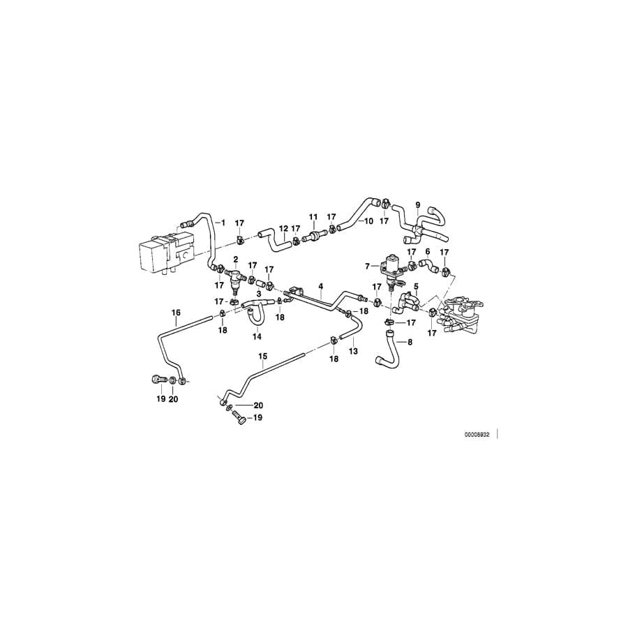 Genuine BMW 64218391307 E34 Water Hose (Inc. 530i & 540i) | Duco Car Parts UK Car Parts