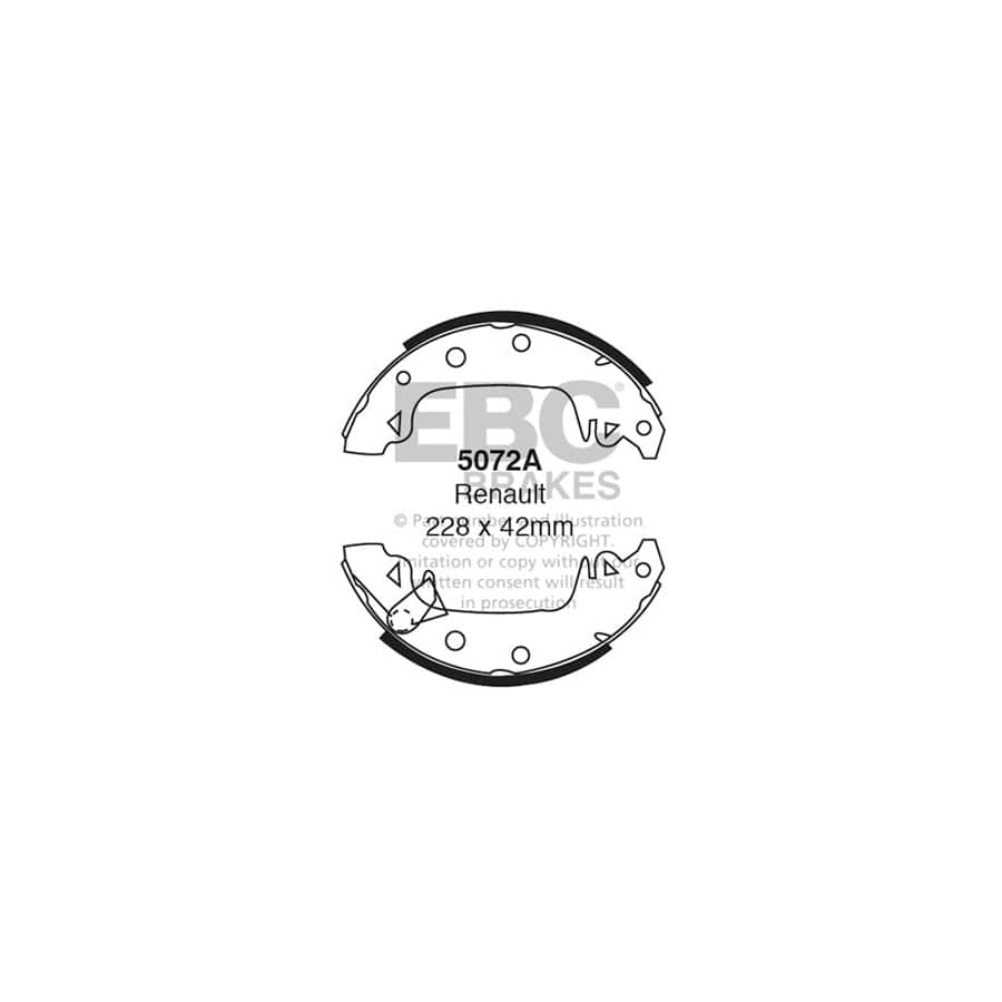 EBC 5072A Dacia Renault Rear Brake Shoes 1 | Duco Car Parts UK Car Parts