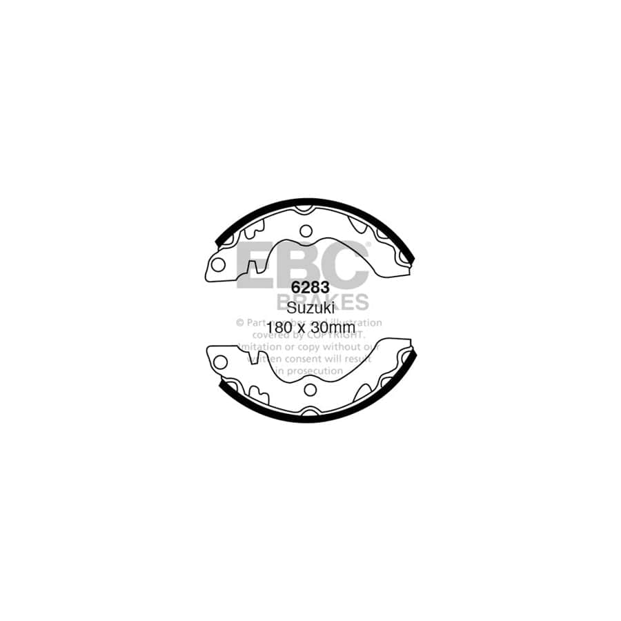 EBC 6283 Suzuki Rear Brake Shoes (Inc. Alto & Jeep) 1 | Duco Car Parts UK Car Parts