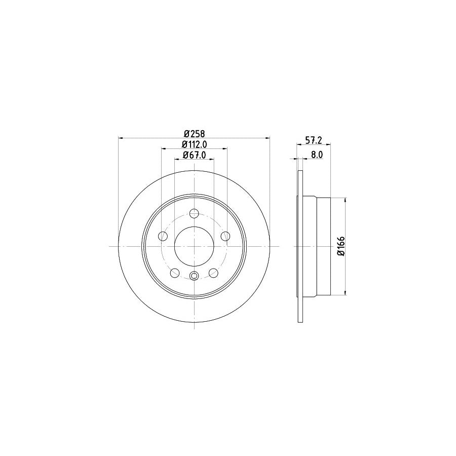 Hella 8DT 355 300-861 Brake Drum