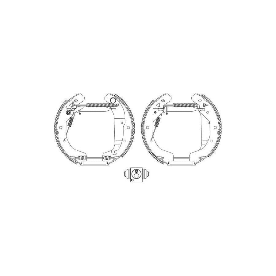 Hella Shoe Kit Pro 8DB 355 004-581 Brake Set, Drum Brakes For Opel Astra