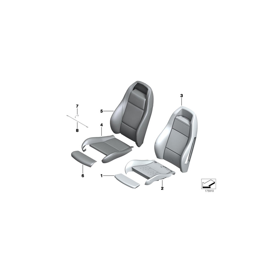 Genuine BMW 52107213970 E89 Leather Cover Sport Backrest Right ELFENBEINWEISS (Inc. Z4 23i, Z4 28i & Z4 20i) | Duco Car Parts UK