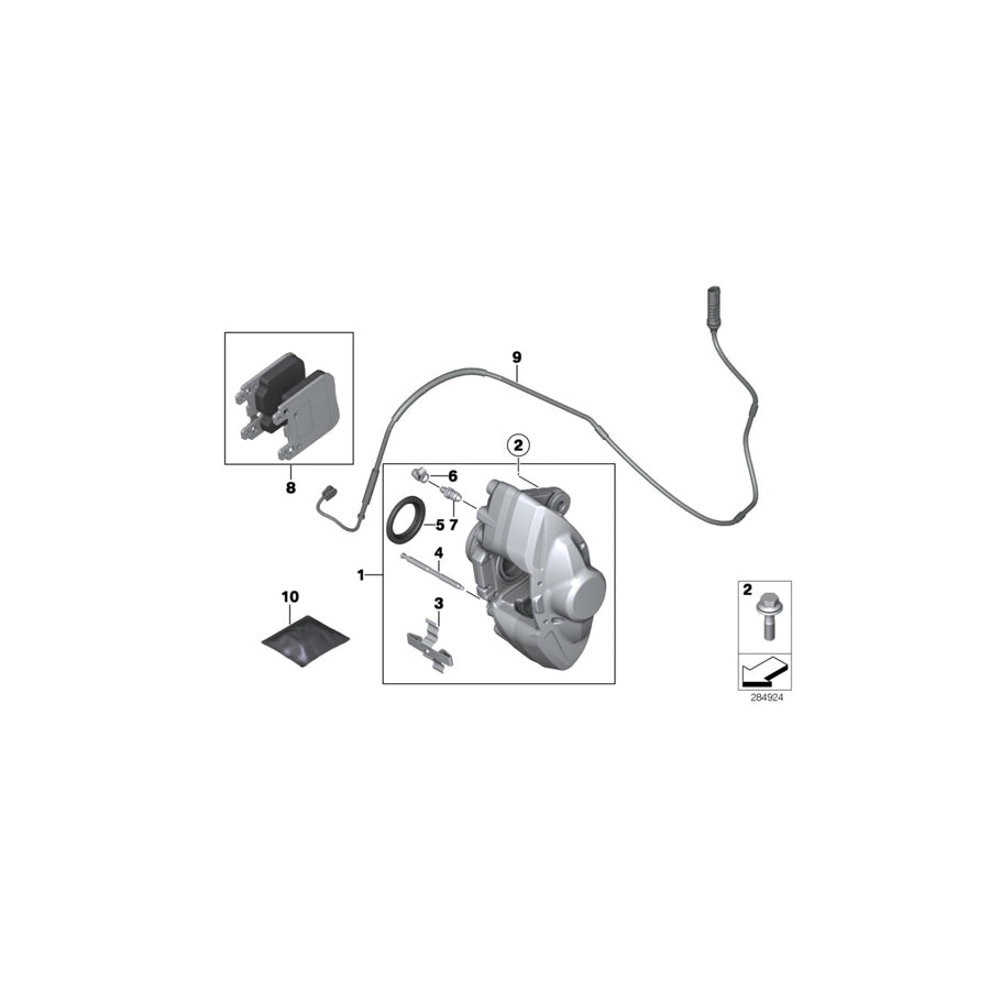Genuine BMW 34216860737 F22 F20 F21 Caliper Housing Left (Inc. M235iX, M140iX & M235i) | Duco Car Parts UK