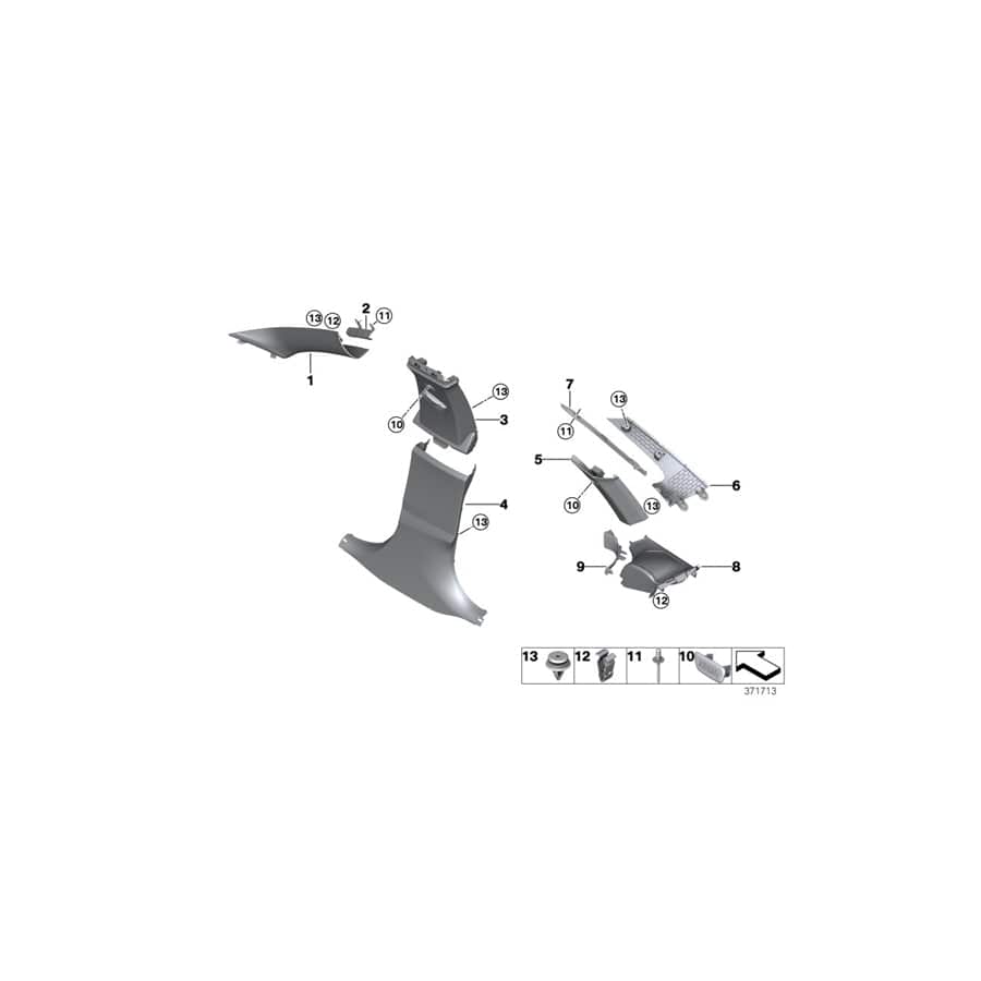 Genuine BMW 51437311223 F36 F36 Retainer, Trim For D-Pillar, Upper Left (Inc. 435i, 430iX & 420i) | Duco Car Parts UK Car Parts