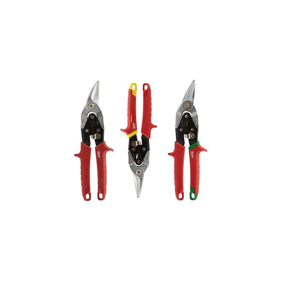 Milwaukee Hand Tools MHT48224533 Metal Aviation Snips Set, 3 Piece | Duco Car Parts UK