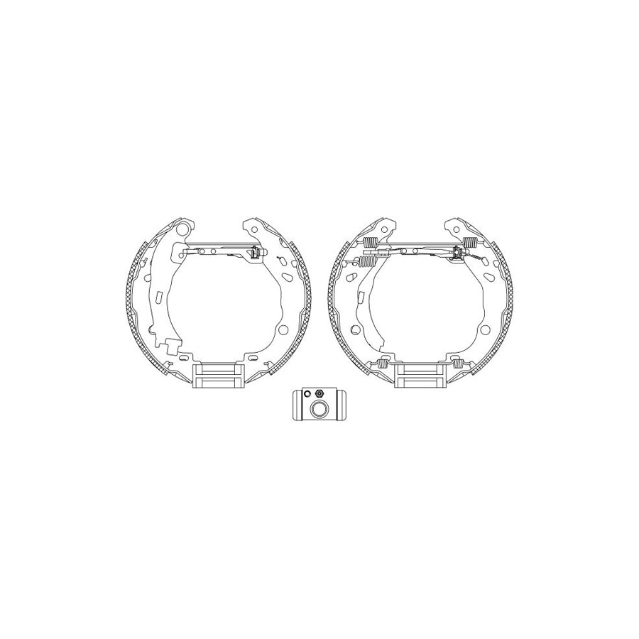 Hella Shoe Kit Pro 8DB 355 004-921 Brake Set, Drum Brakes For Lancia Ypsilon II (843)