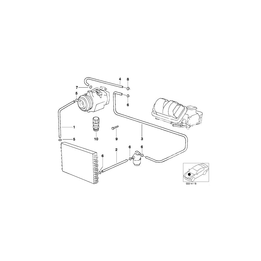 Genuine BMW 64538380149 E38 Dryer-Evaporator Pressure Hose Assy (Inc. 740iLP, 728i & 735iL) | Duco Car Parts UK Car Parts