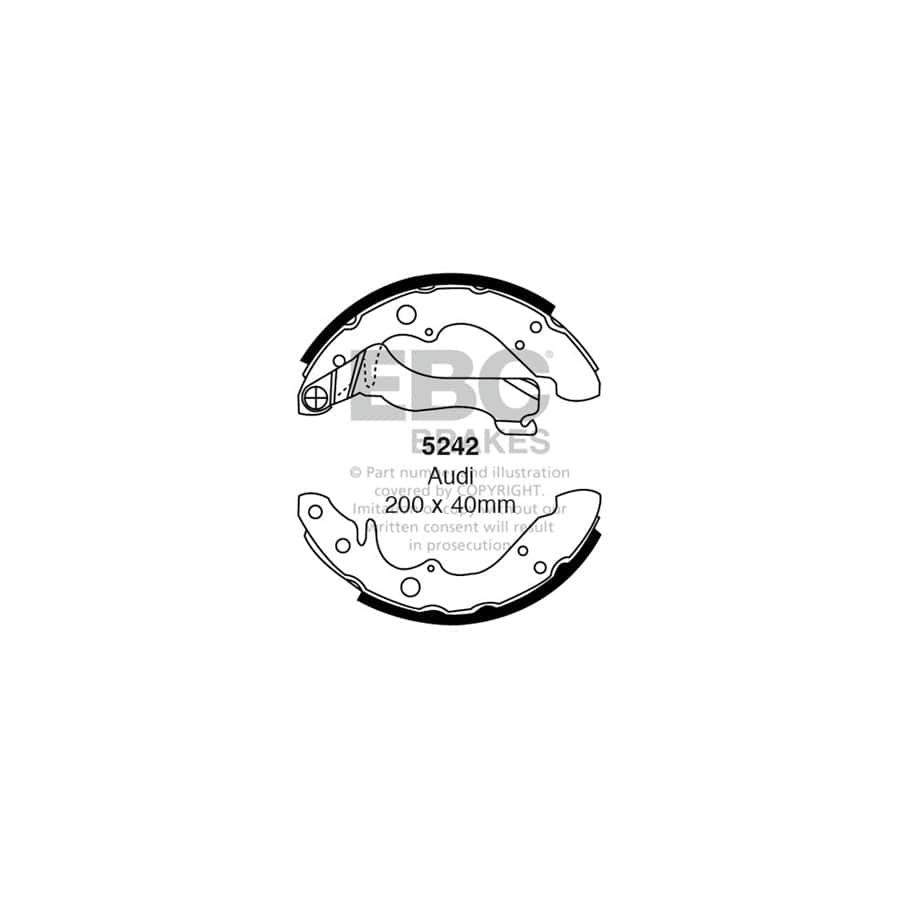 EBC 5242 Audi 100 Rear Brake Shoes 1 | Duco Car Parts UK Car Parts