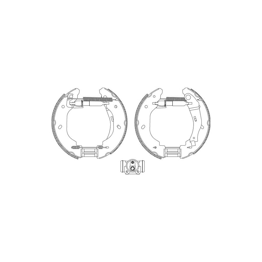 Hella Shoe Kit Pro 8DB 355 005-081 Brake Set, Drum Brakes For Ford Transit