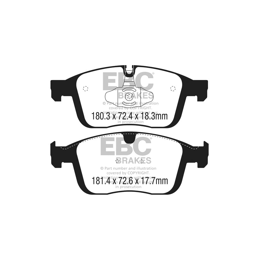 EBC PDKF2405 Volvo XC60 Ultimax Front Brake Pad & Plain Disc Kit - TRW Caliper 2 | Duco Car Parts UK Car Parts
