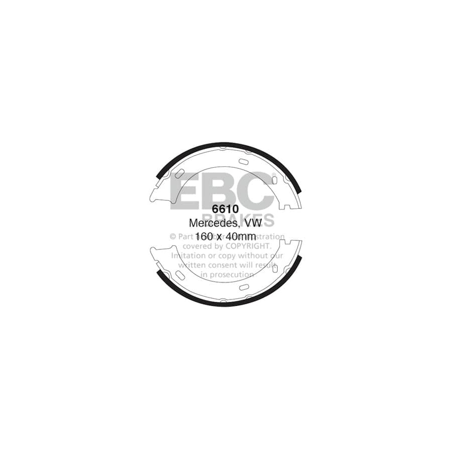 EBC 6610 Mercedes-Benz VW Rear Brake Shoes 1 | Duco Car Parts UK Car Parts