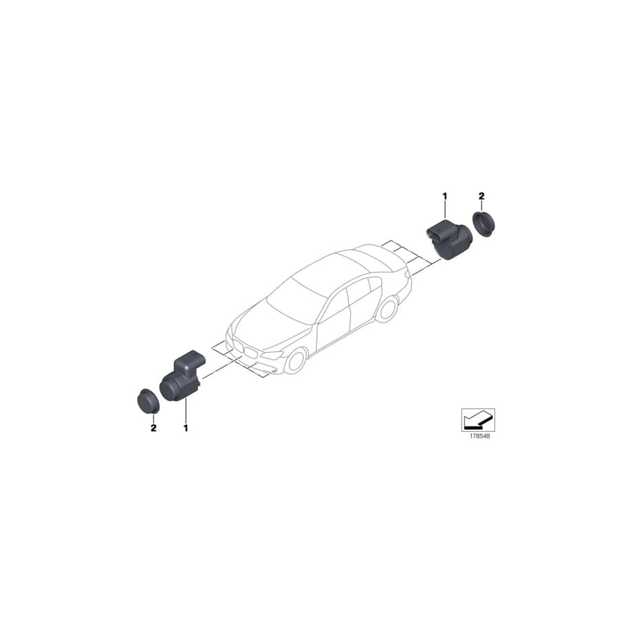Genuine BMW 66206935599 E87 E92 E90 Ultrasonic Sensor, Japan Red U438 (Inc. 118d, 330xd & 316d) | Duco Car Parts UK Car Parts