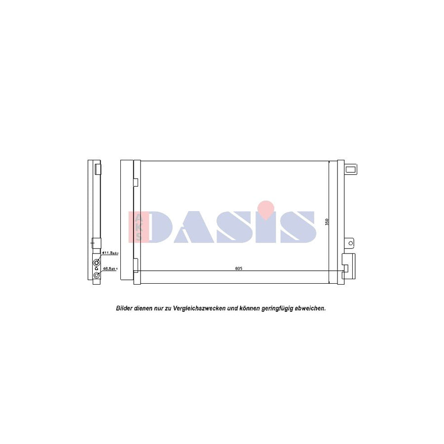 AKS Dasis 082047N Air Conditioning Condenser For Fiat Linea (323, 110) | Duco Car Parts UK