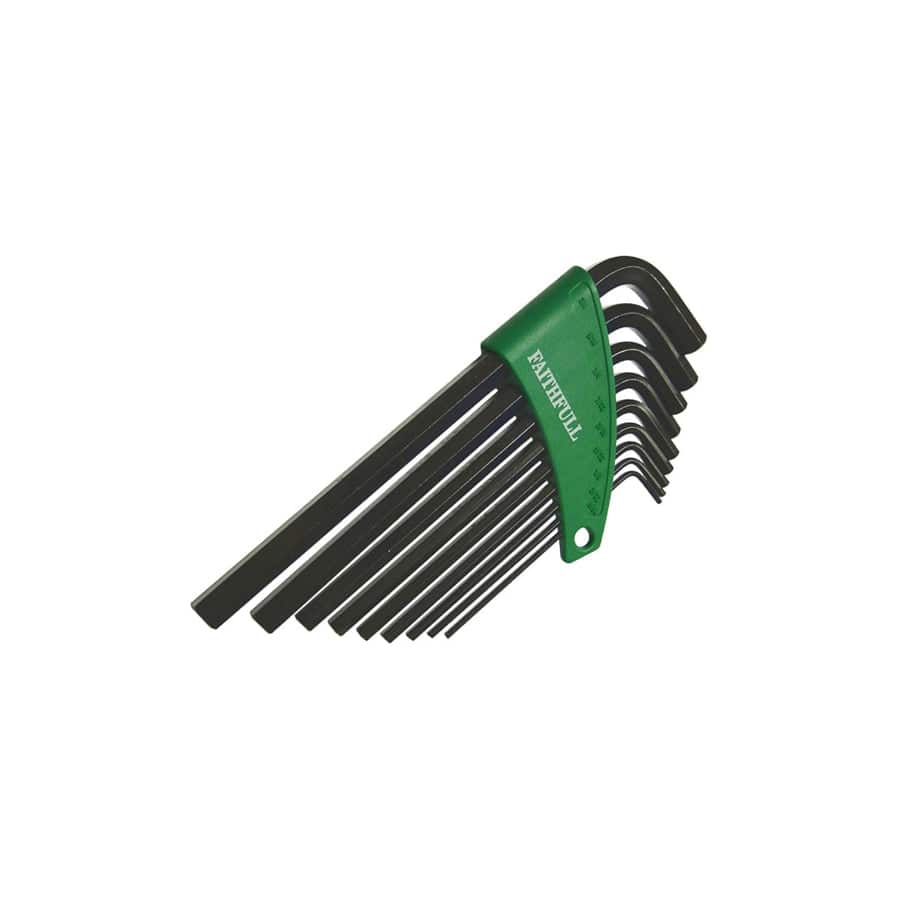 Faithfull FAIHKS9AFL Imperial Long Arm Hexagon Key Set, 9 Piece | Duco Car Parts UK