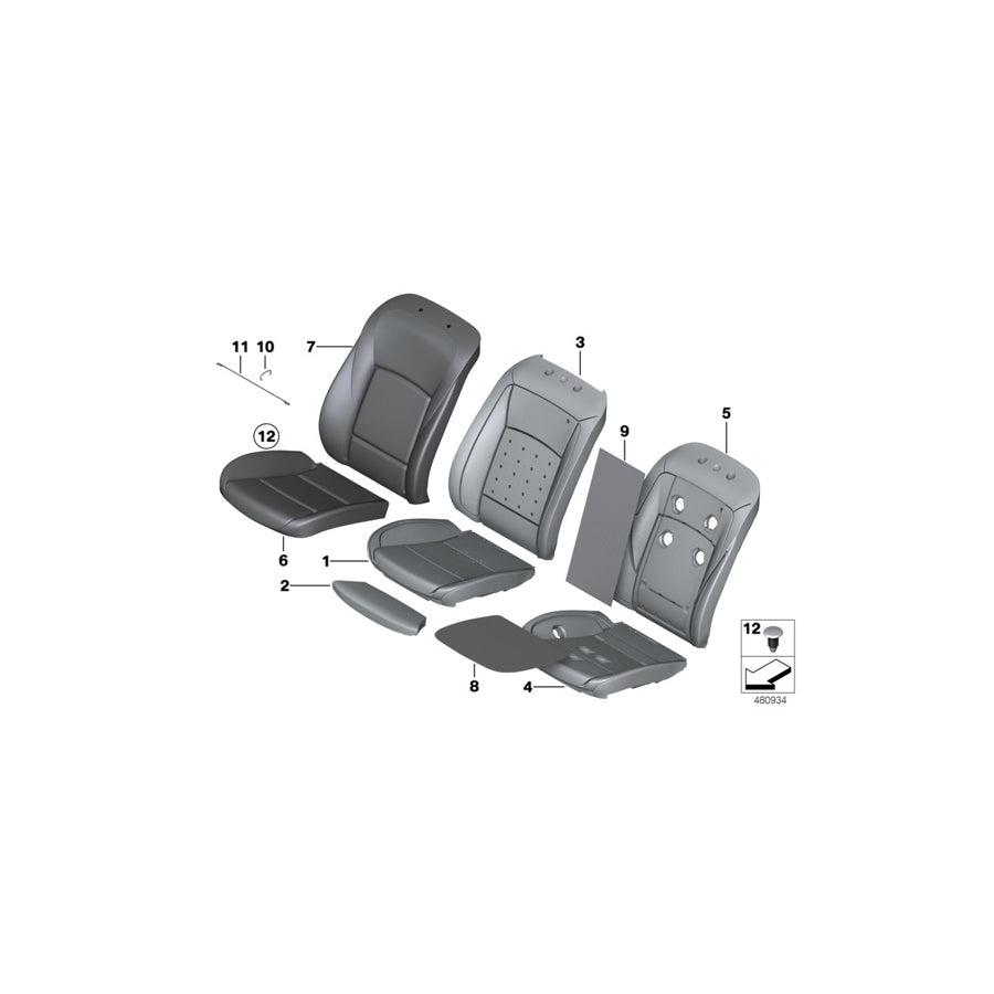 Genuine BMW 52107349915 F10 F07 F11 Cover, Base Backrest Nappa Leather, Left LZEO,LZET,LZEU (Inc. 535iX, 520i & 530dX) | Duco Car Parts UK