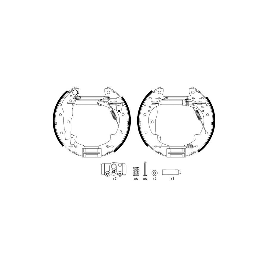 Hella Shoe Kit Pro 8DB 355 022-731 Brake Set, Drum Brakes