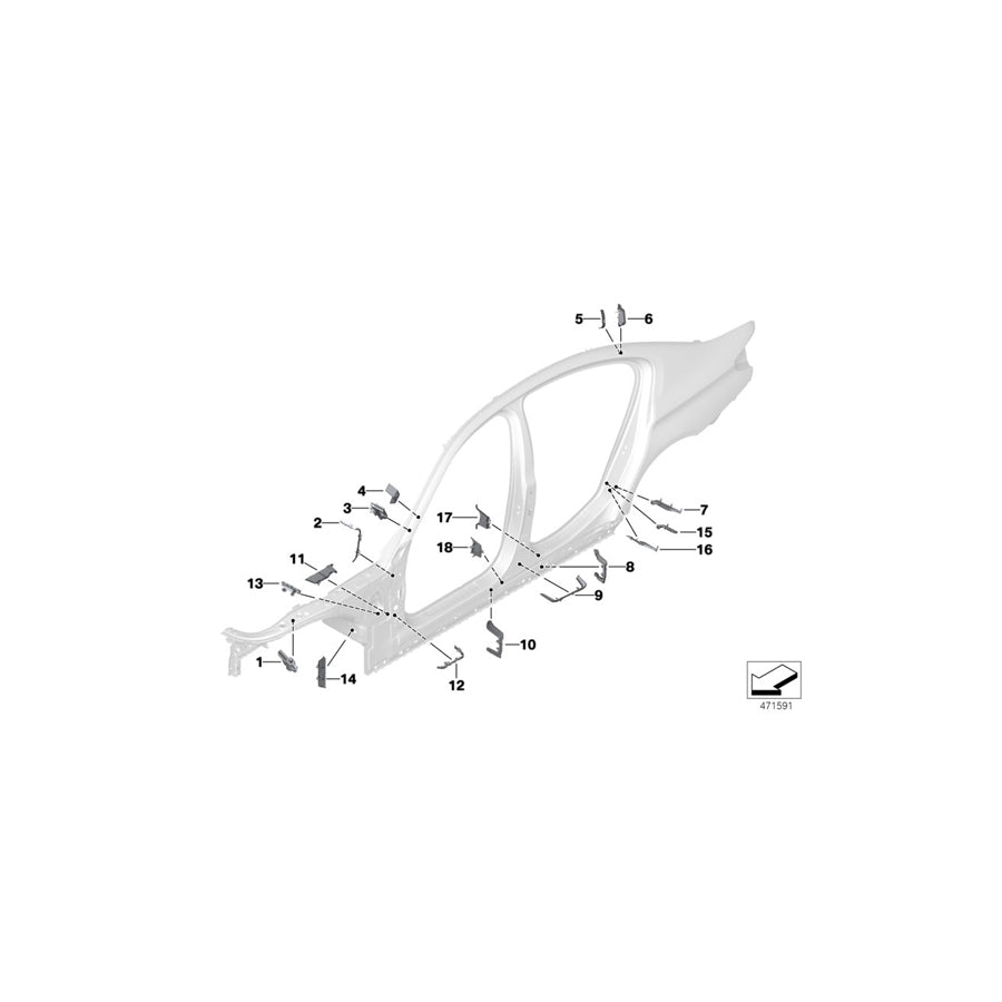 Genuine BMW 41007457797 G11 G30 G12 Shaped Part A-Pillar Bottom (Inc. 730LdX, 740iX & M550iX) | Duco Car Parts UK