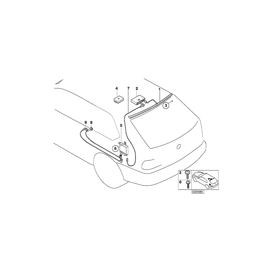 Genuine BMW 61126900956 E46 Antenna Cable Diversity 1980MM (Inc. 330xd, 328i & 320d) | Duco Car Parts UK Car Parts