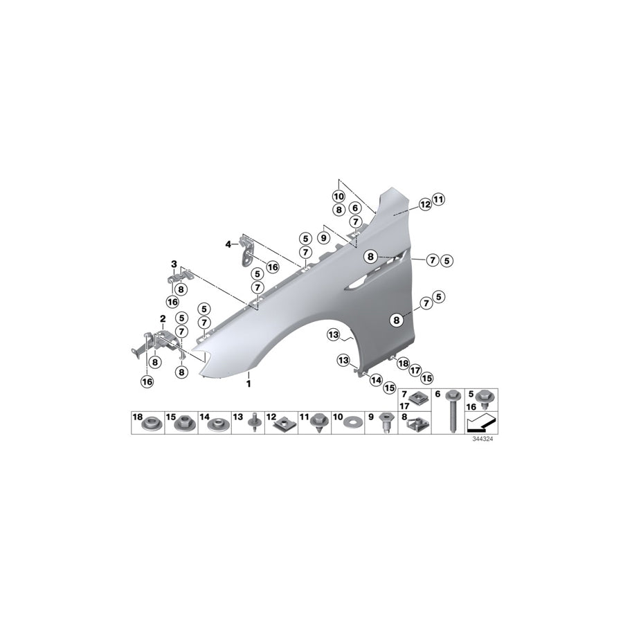 Genuine BMW 41357230579 F12 F06 F13 Side Panel Bracket, Front Left 2 (Inc. 650i, M6 & 650iX 4.0) | Duco Car Parts UK