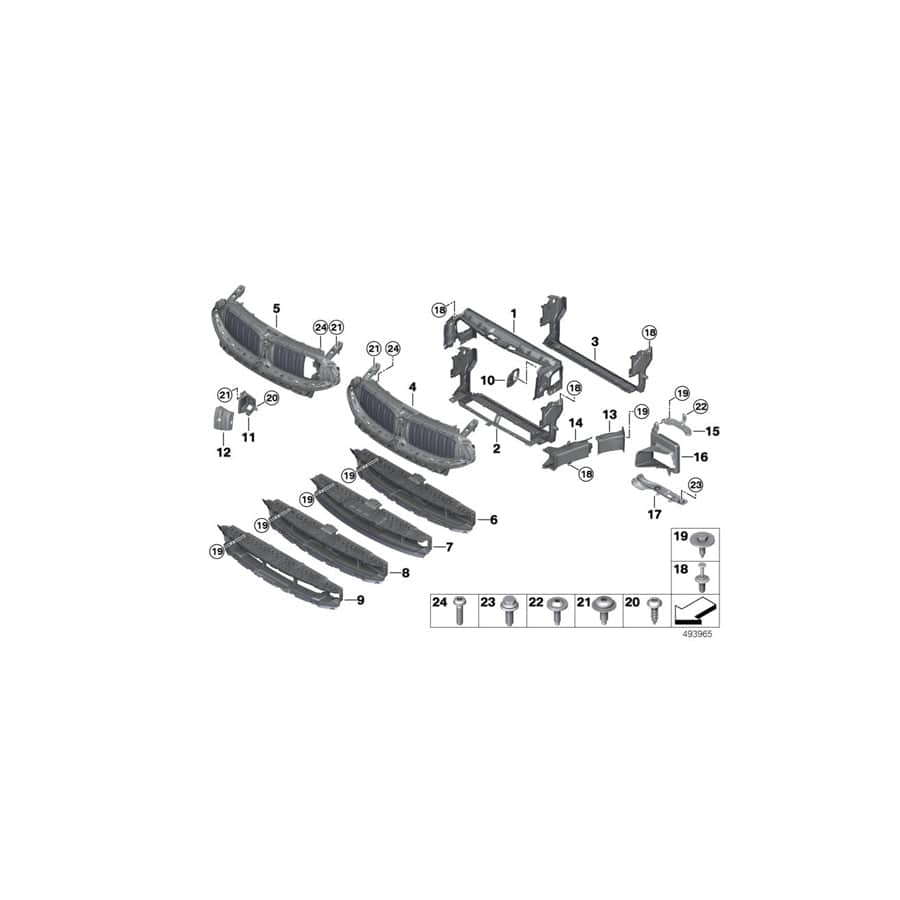 Genuine BMW 51749465523 G15 G14 G16 Air Flaps, Lower (Inc. 840i, 840iX & 840dX) | Duco Car Parts UK Car Parts