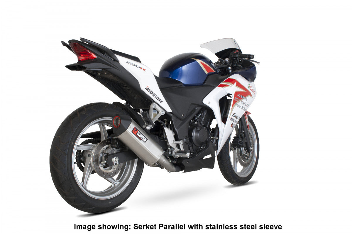 Scorpion RHA152CEO Honda CBR250 R Serket Parallel Slip-On - Carbon Fibre Sleeve | Duco Car Parts UK UK
