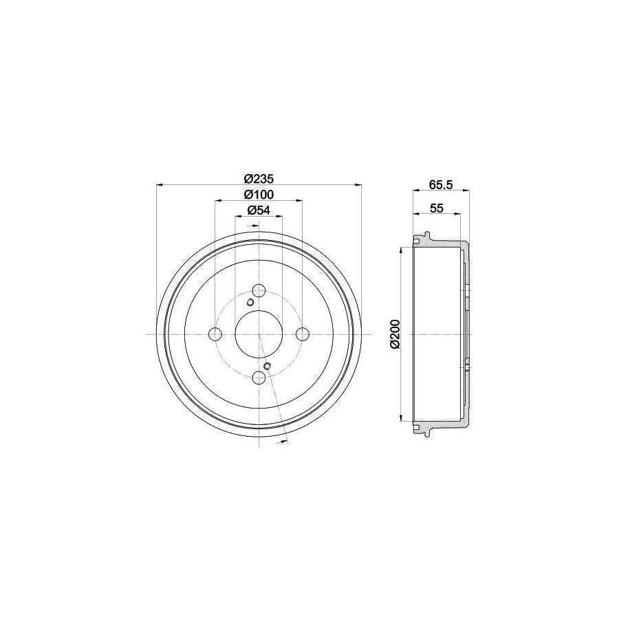 Hella 8DT 355 302-161 Brake Drum