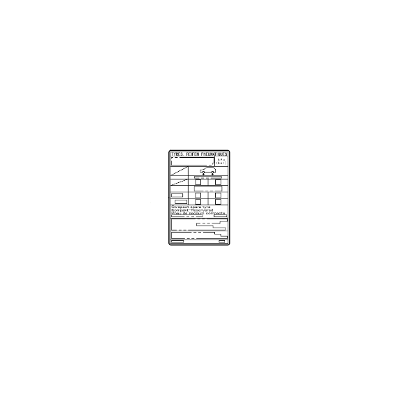 Genuine Lexus 42661-78231 NX Phase 1 Tyre Pressure Label