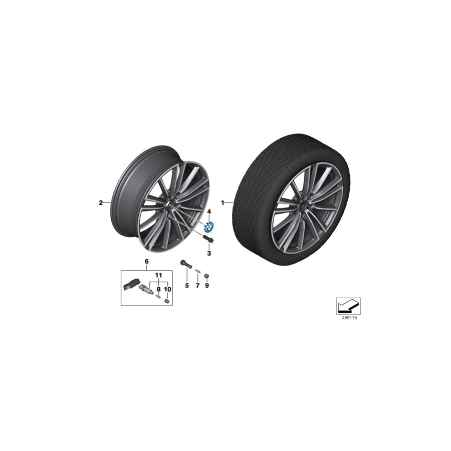 Genuine BMW 36116893530 I15 I12 Disk Wheel, Light-Alloy, Black Matt 7,5JX20 ET:40 (Inc. & i8) | Duco Car Parts UK Car Parts