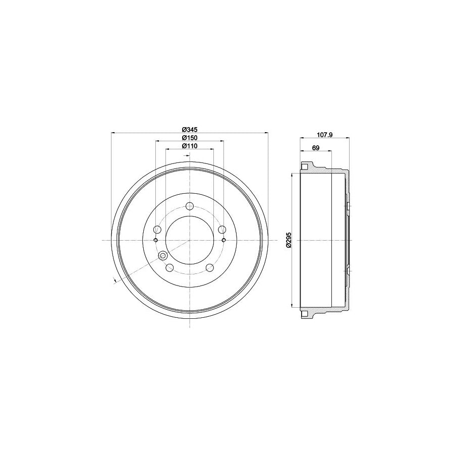 Hella 8DT 355 302-551 Brake Drum For Toyota Land Cruiser