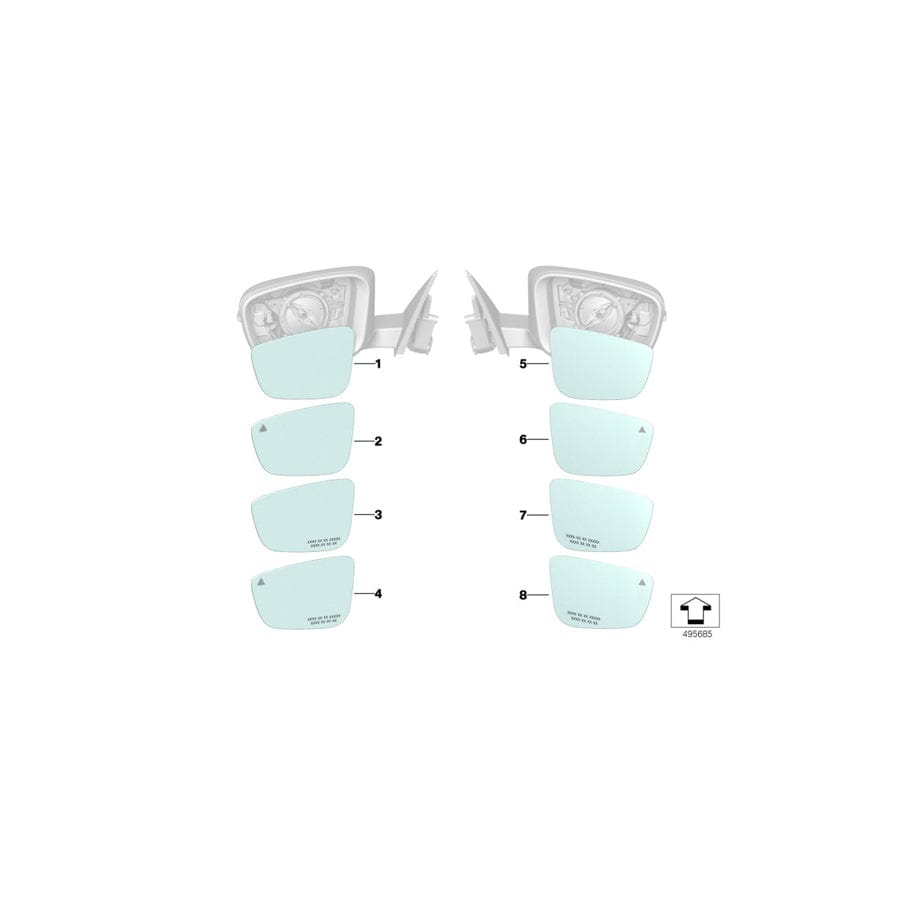 Genuine BMW 51169492762 G20 Mirror Glas Heated Convex Right HC2 (Inc. M340i, 330iX & M340iX) | Duco Car Parts UK Car Parts