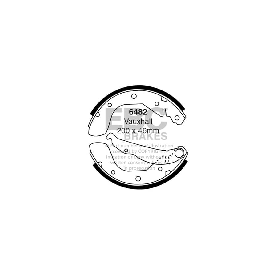 EBC 6482 Chevrolet Daewoo Opel Vauxhall Rear Brake Shoes - ATE Caliper 1 | Duco Car Parts UK Car Parts