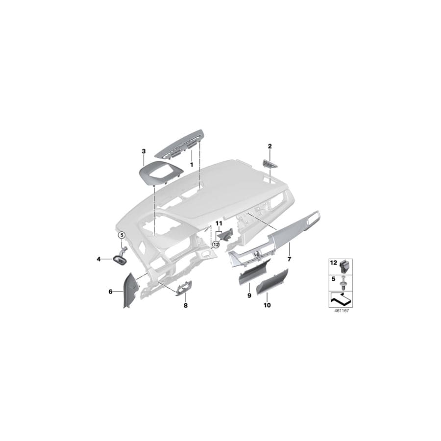 Genuine BMW 51459262980 F46 F45 Trim Panel, I-Panel, Outer Right AIRBAG ON/OFF (Inc. 218d, 214d & 220i) | Duco Car Parts UK Car Parts