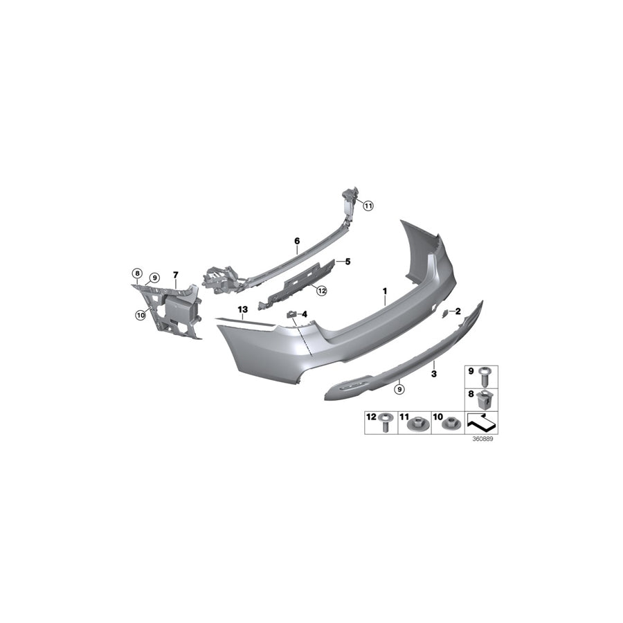 Genuine BMW 51128057177 Trim Panel, Bumper, Rear, Bottom (Inc. 340i, 340iX & 335i) | Duco Car Parts UK