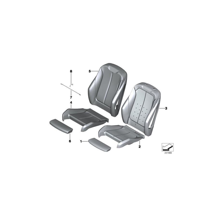 Genuine BMW 52109496774 F22 Sports Seat Cover Leather SCHWARZ (Inc. M240iX, 230i & 220d) | Duco Car Parts UK