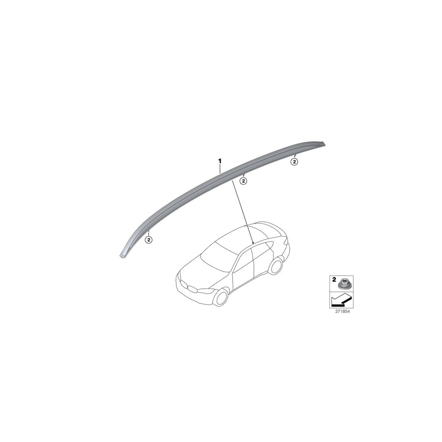 Genuine BMW 51137333532 Roof Rail, Silver, Satin-Finish, Right (Inc. X6 28iX, X6 M & X6 35i) | Duco Car Parts UK