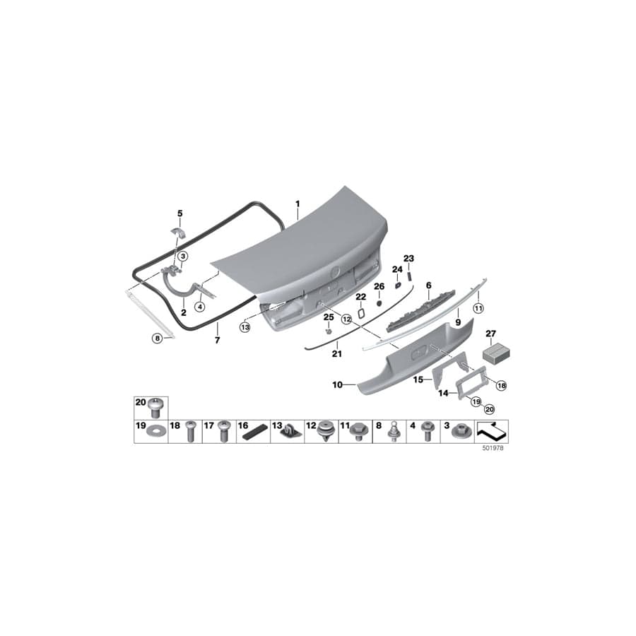 Genuine BMW 51138496724 G12 Set Decorative Strips Rear CERIUM GREY (Inc. M760iX & M760LiX) | Duco Car Parts UK Car Parts