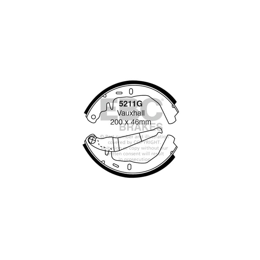EBC 5211G Opel Vauxhall Rear Brake Shoes 1 | Duco Car Parts UK Car Parts