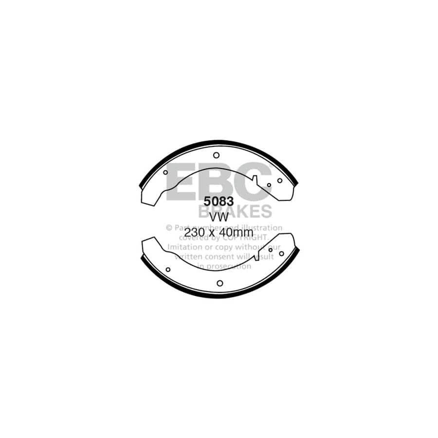 EBC 5083 Porsche VW Front/Rear Brake Shoes 1 | Duco Car Parts UK Car Parts