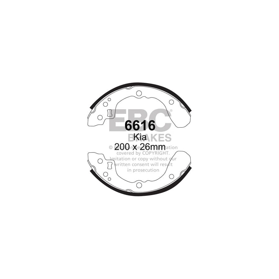 EBC 6616 Kia Rio (DC) Rear Brake Shoes 1 | Duco Car Parts UK Car Parts